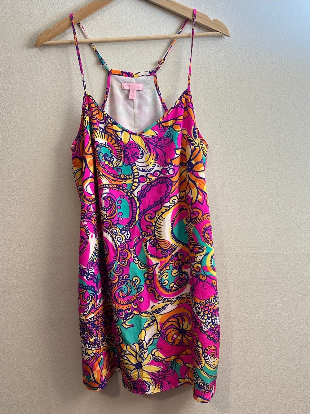 Lilly Pulitzer 100% Silk Pink Paisley-Print Tank Dress